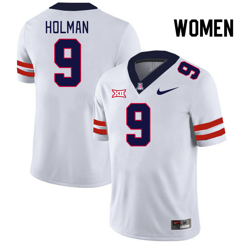 Women #9 Jackson Holman Arizona Wildcats Big 12 Conference College Football Jerseys Stitched-White